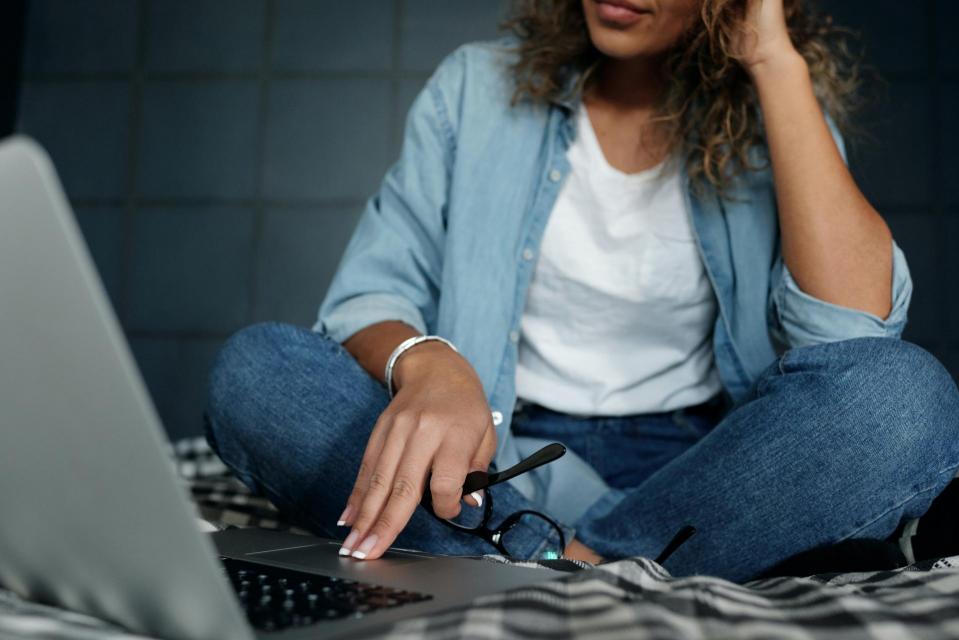 Student sitting at computer