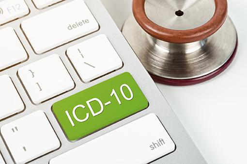 ICD button on keyboard with stethoscope at the side